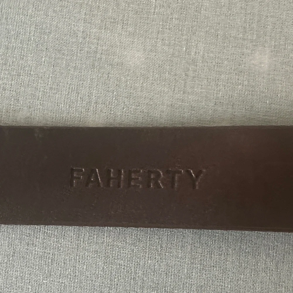 NWT Faherty Dark Brown Leather Men's Belt